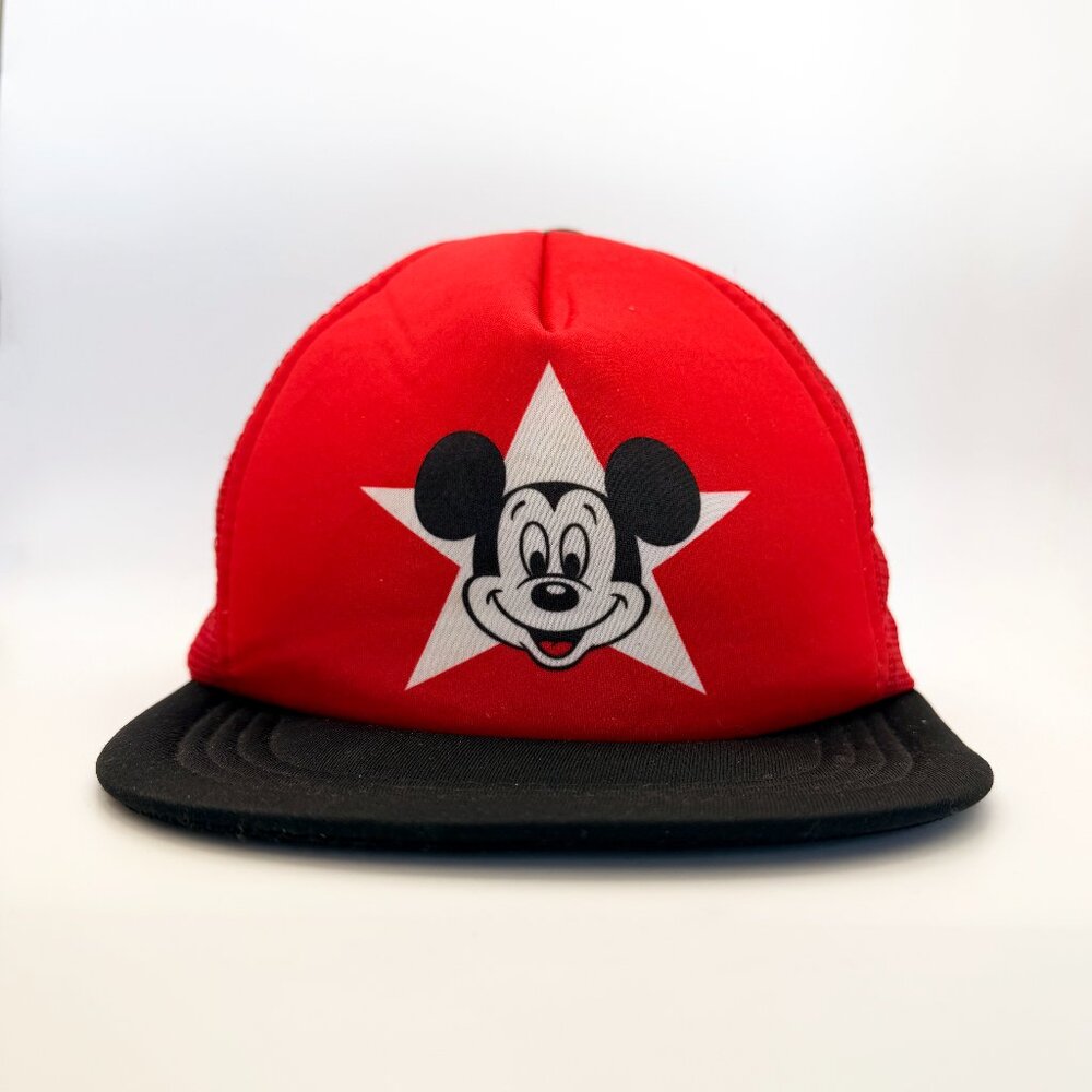 Mickey Mouse Walt Disney Productions Star Trucker Hat Child Snapback - Vintage